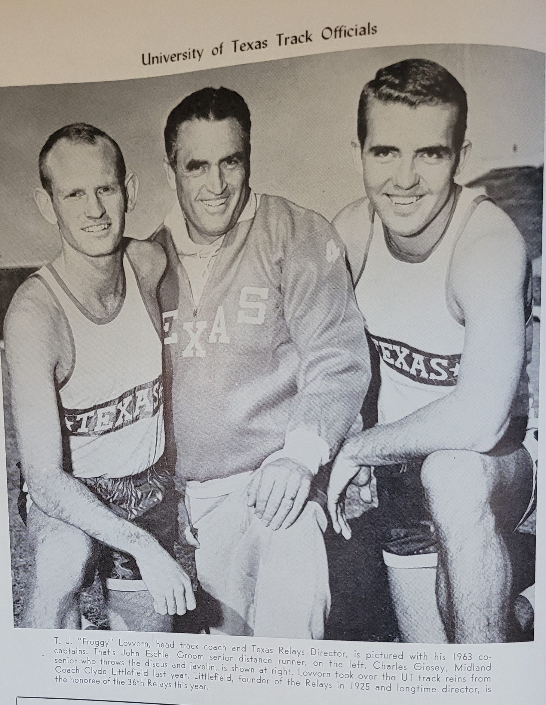 1963 Texas Relays Conradt  John Eschle, Froggy Lovvorn, Charles Giesey