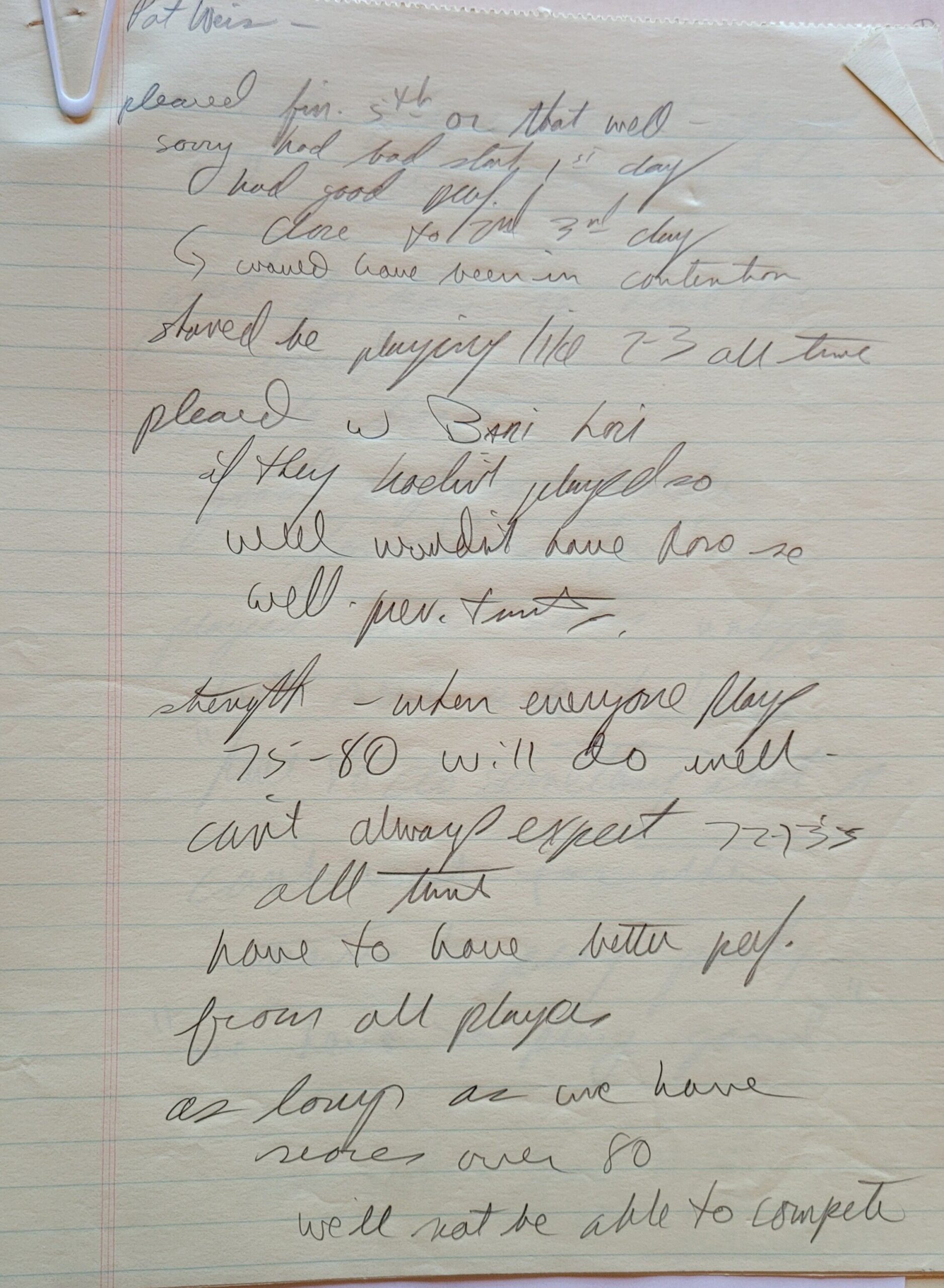 Pat's notes 1978 