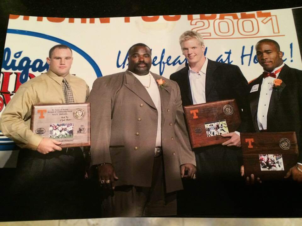 1992 Matt Trissel(FB), Jeff Madden, (Maddog,S&amp;C) Chris Simms (QB),Deandre Lewis (LB) receive the Dr. Nasser Al-Rashid Lifting &amp; Conditioning Awards  Given Out yearly!