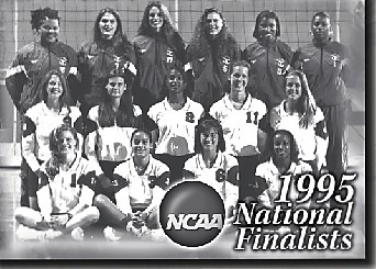  1995 volleyball  Front row- Davis,  Fulcher, Chrisman, Williams- middle- Winkel, Juergens, Barnes, Breitenfield, Busch,- back row- Franklin, Loakwood, Piwetz, Austin, Bledsoe, Sance 