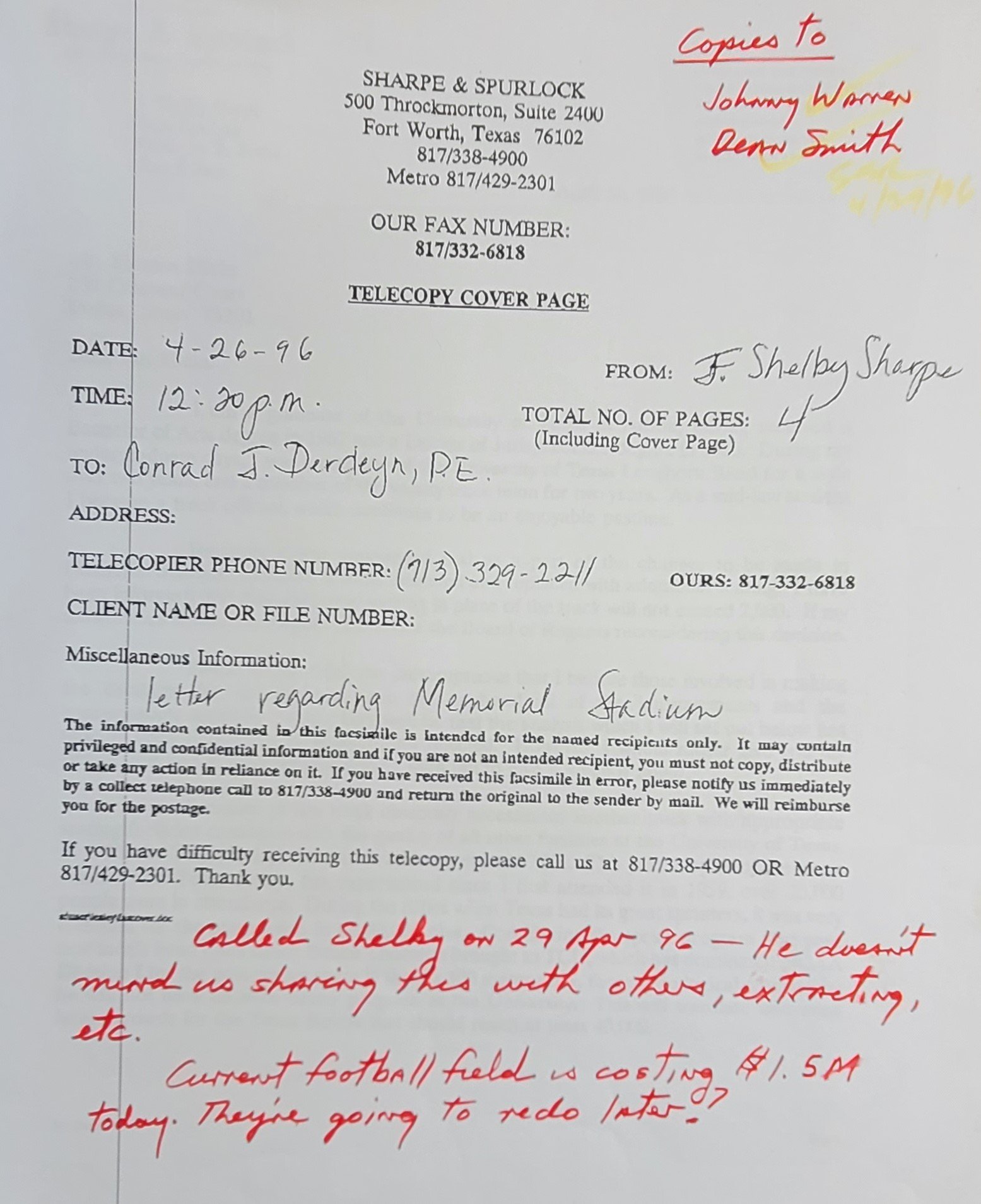 1996  a letter written to Hicks  questioning the decision to build a new track facility in place of the track in DKR stadium Conrad  (11).jpg