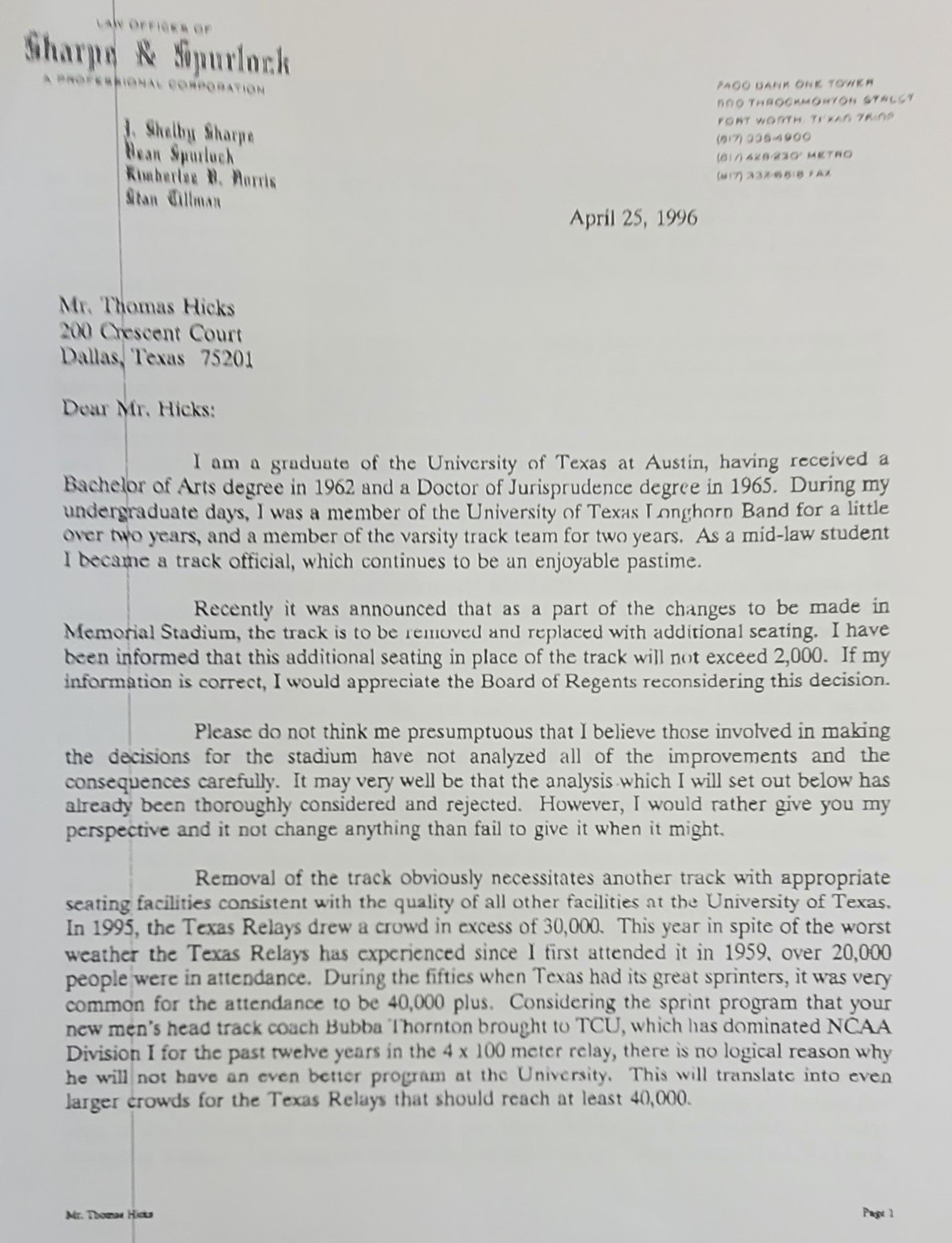 1996  a letter written to Hicks  questioning the decision to build a new track facility in place of the track in DKR stadium Conrad  (7).jpg