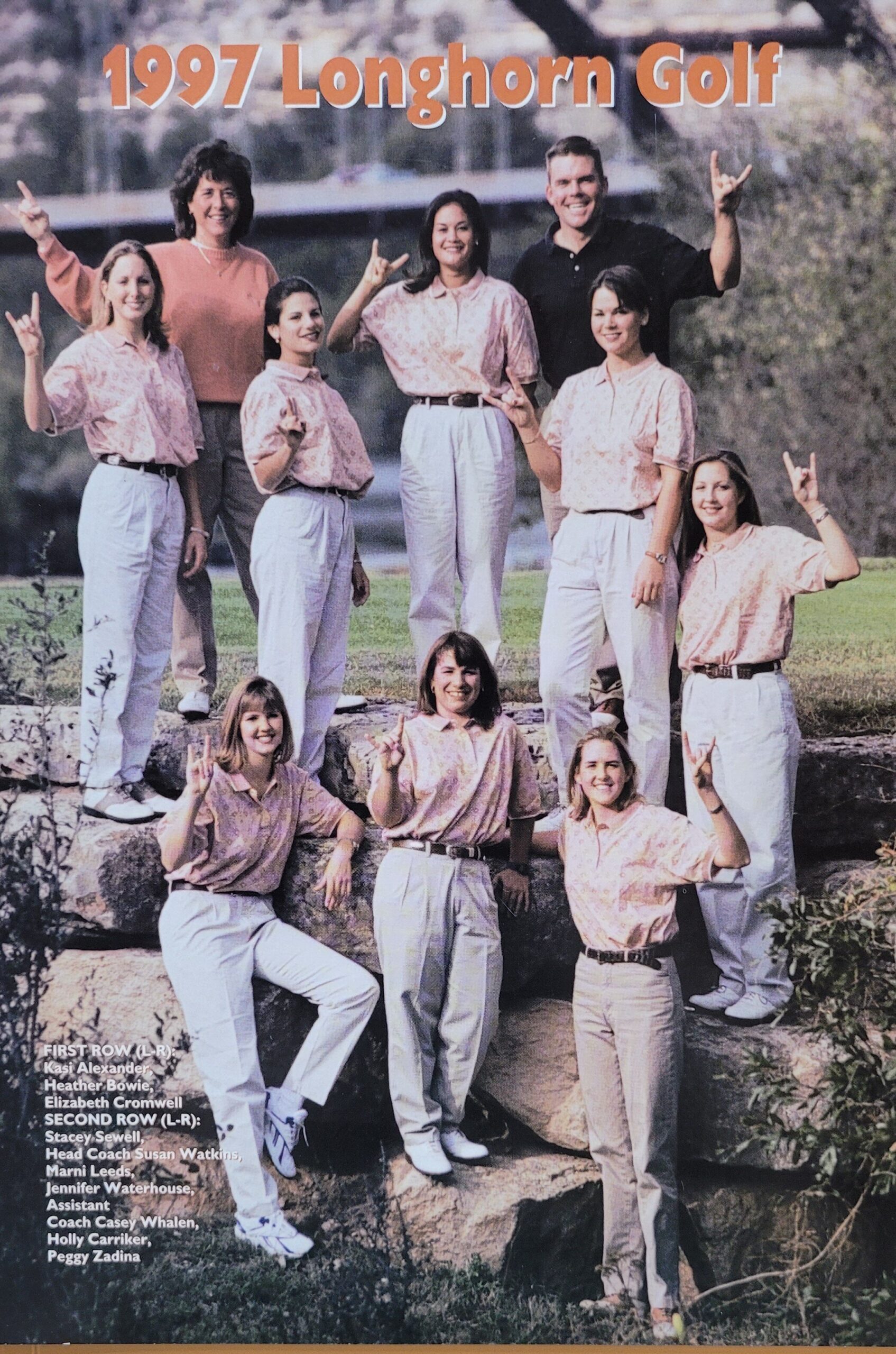  1997 women's golf Front  Alexander, Bowie, Cromwell, second, Sewell Watkins, Leeds, Waterhouse,  Whalen, Carriker, Zadina 