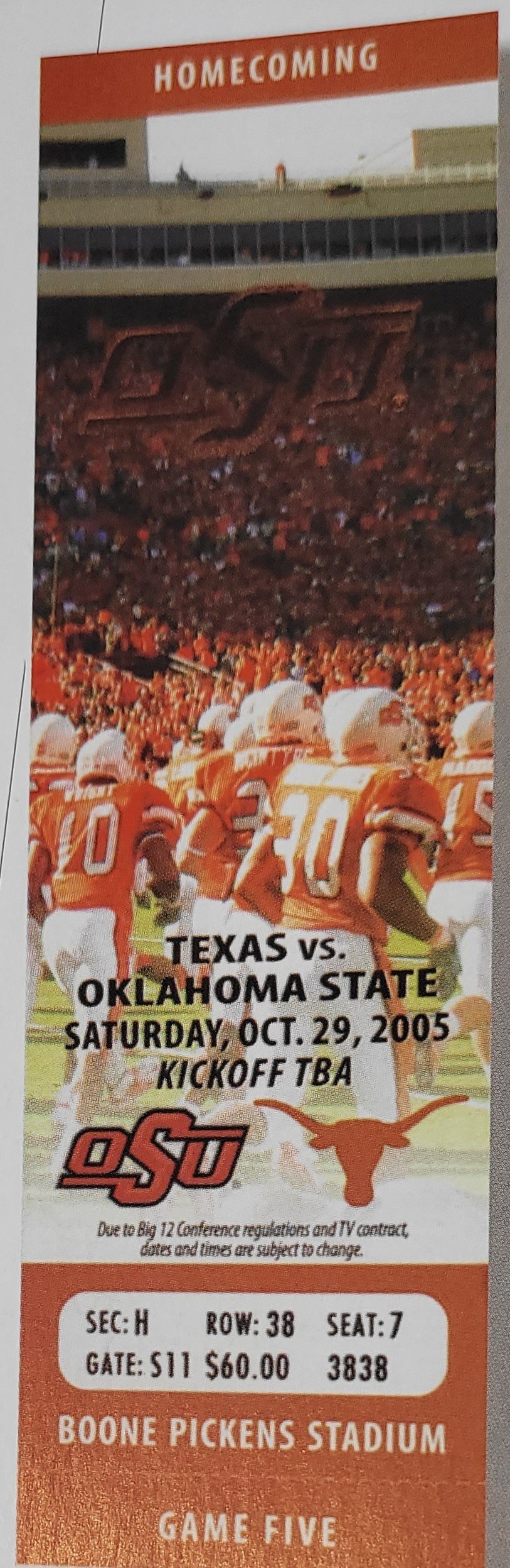 octtober 29th Oklahoma State