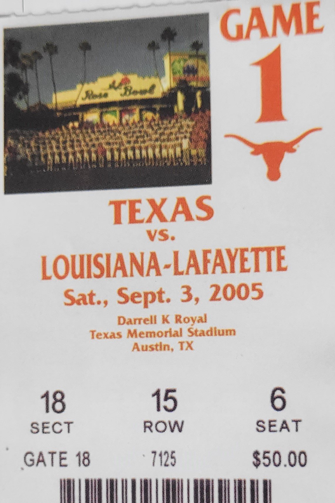 2005-2006 game tickets  Louisiana Lafayette