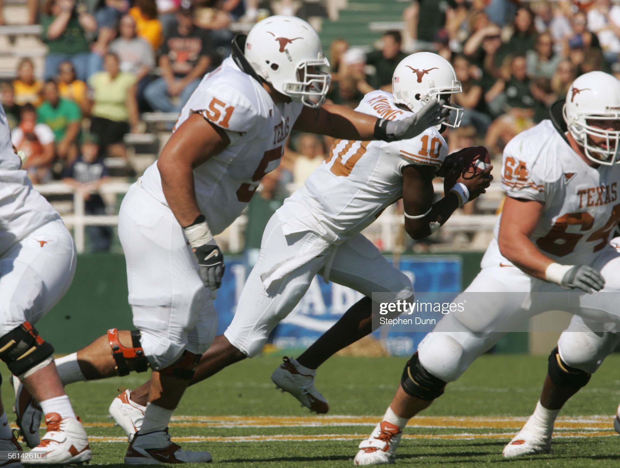  WACO. TX - NOVEMBER 5:  Mike Garcia #51 of the Texas Longhorns moves off the line during the game against the Baylor Bears on November 5, 2005 at Floyd Casey Stadium in Waco, Texas.  Texas won 62-0. (Photo by Stephen Dunn /Getty Images) 