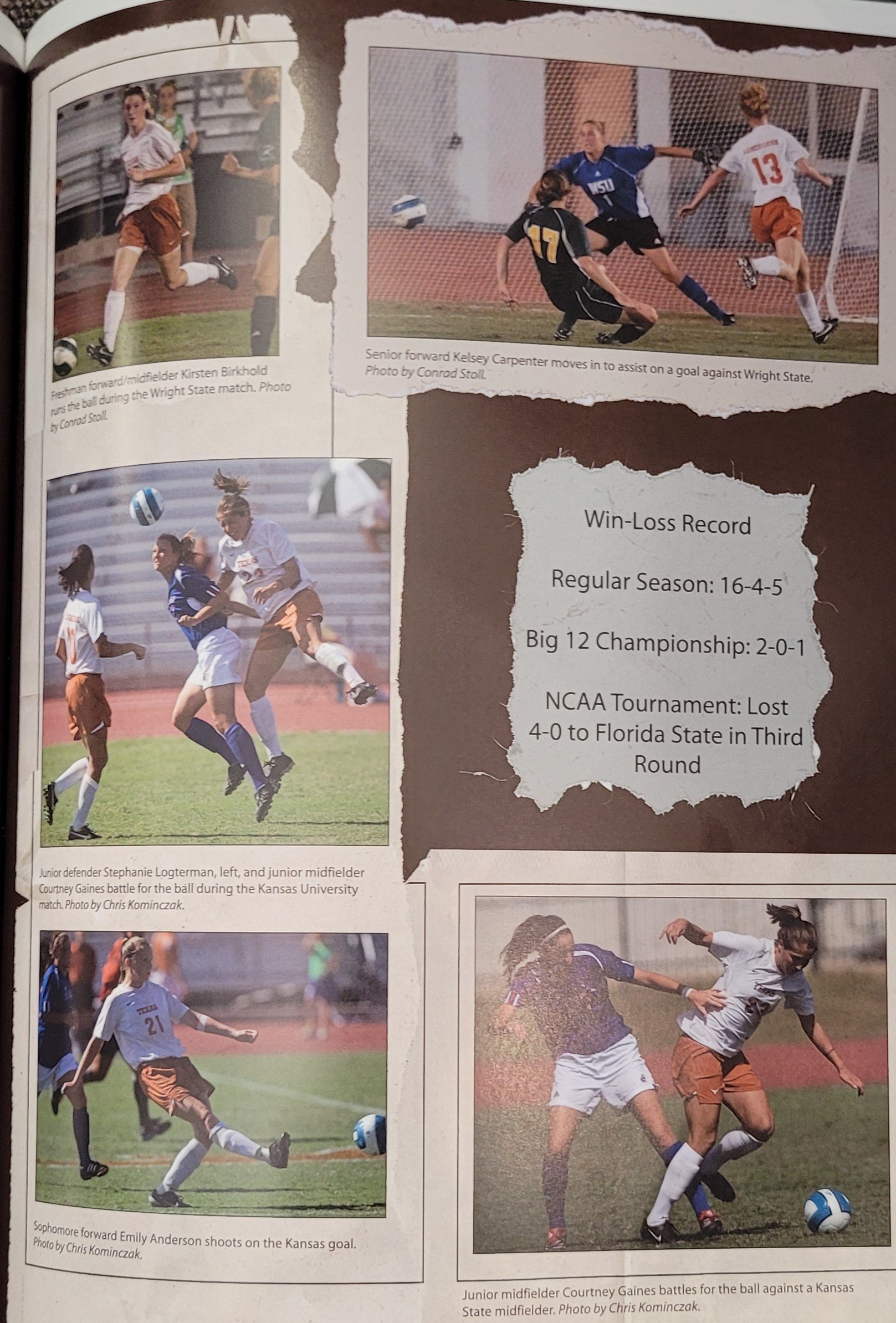  2008 soccer  Kirsten Birkhold, Kelsey Carpenter, Stephanie Logerman, Emily Anderson, Courtney Gaines 