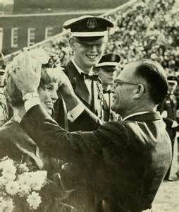 President Elkins crowning the Homecoming Queen