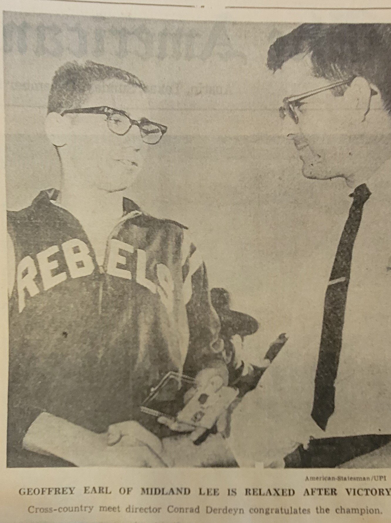  Conrad Derdeyn (right)  is the Official high school cross-country meet director  