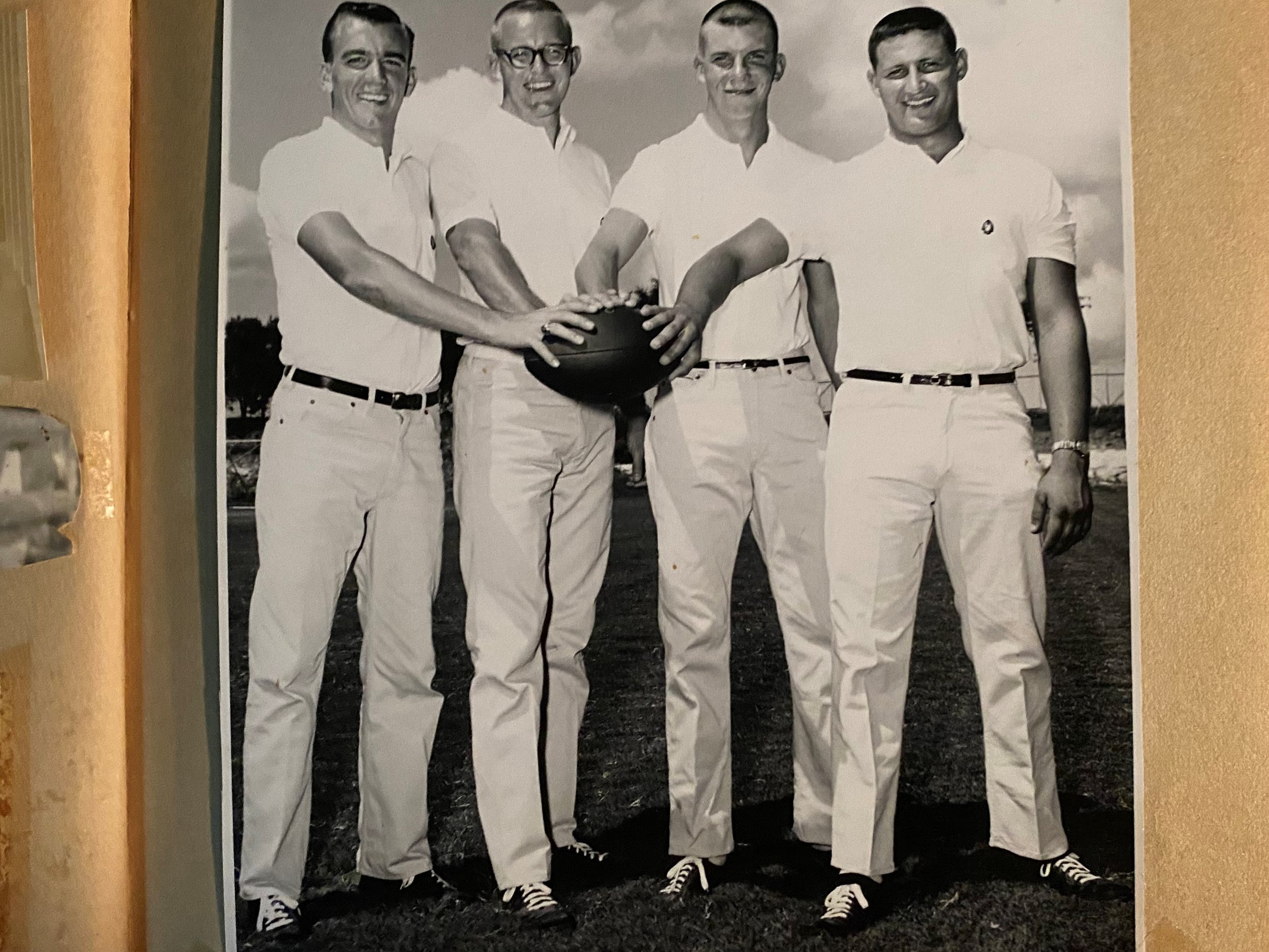 Four managers in 1962  Lane Zucker, Billy Ermel, Roy Jones, all from Seguin except me.JPG