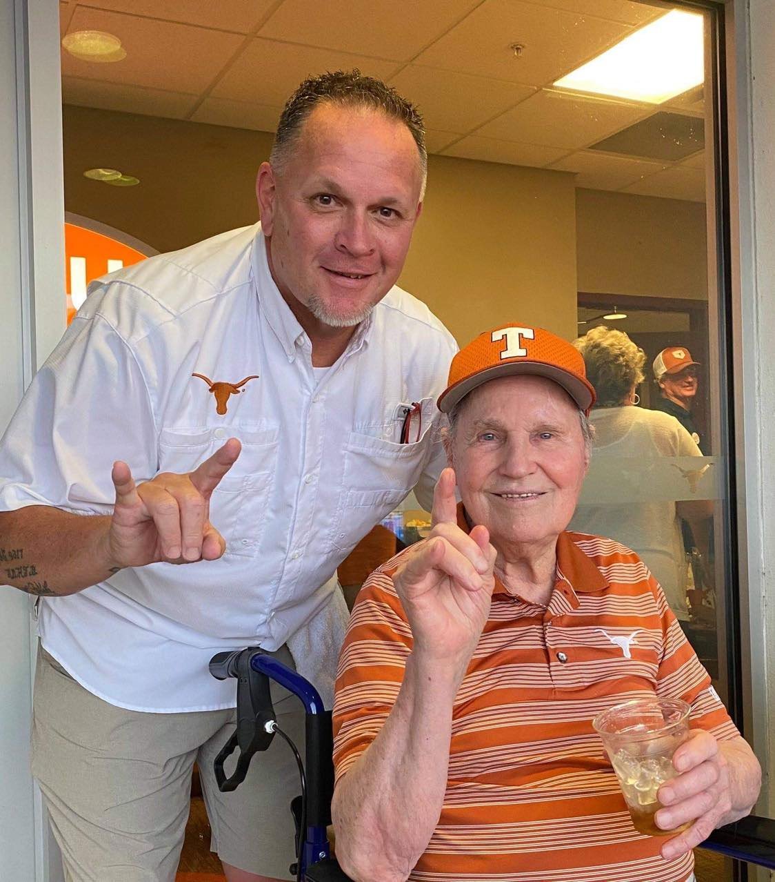 Last foto of Coach Gus & New TxSHOF member Greg Swindell Alumni game 2 yrs ago.jpg