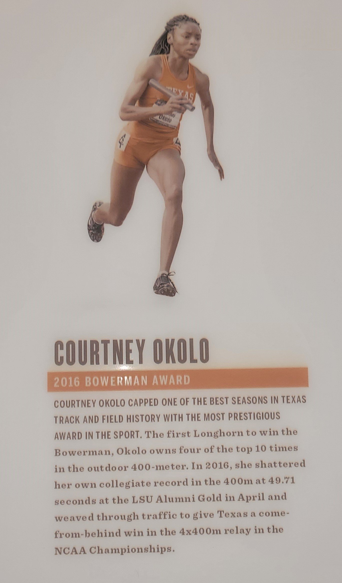 Recognized in North End zone   2016  Courtney Okolo - Bowerman Award- womens track.jpg