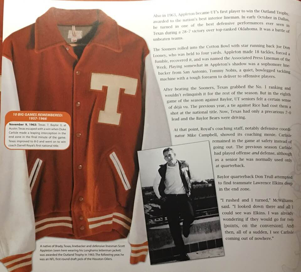 1963 Scott Appleton's Burnt Orange letter jacket. 