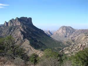  Looking toward Chisos Basin and through the "Window" from the top of Lost Mine trail. 