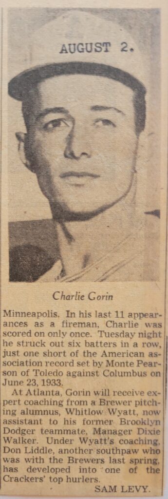 This image has an empty alt attribute; its file name is 1949-Charlie-Gorin-baseball--345x1024.jpg