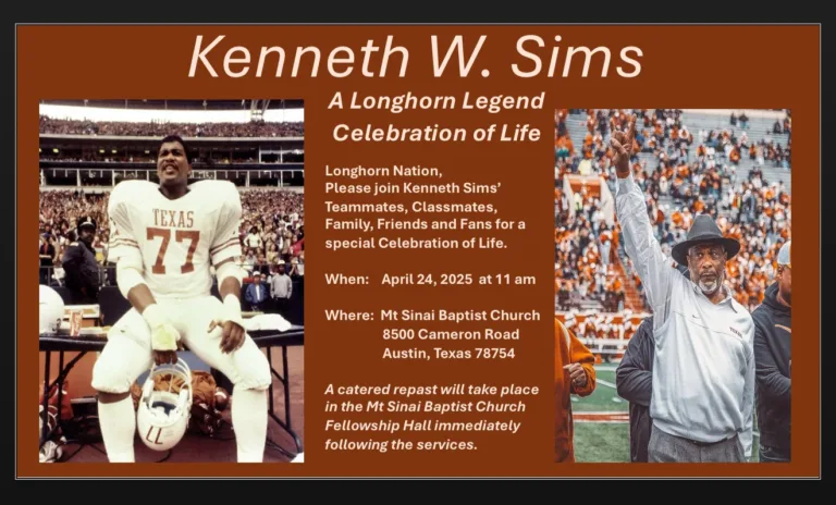 Kenneth Sims has passed away- football