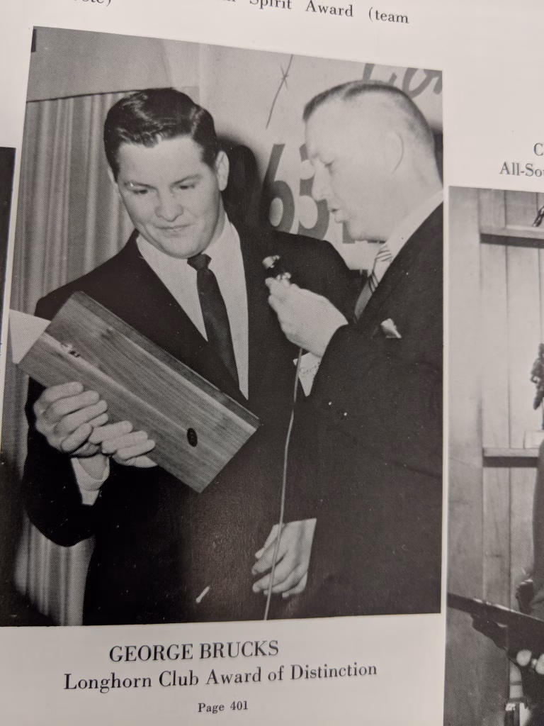 Longhorn 1963 National Champion George Brucks has passed away.